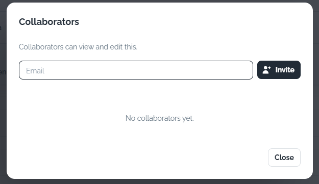 The Collaborators dialog where you can invite educators by email